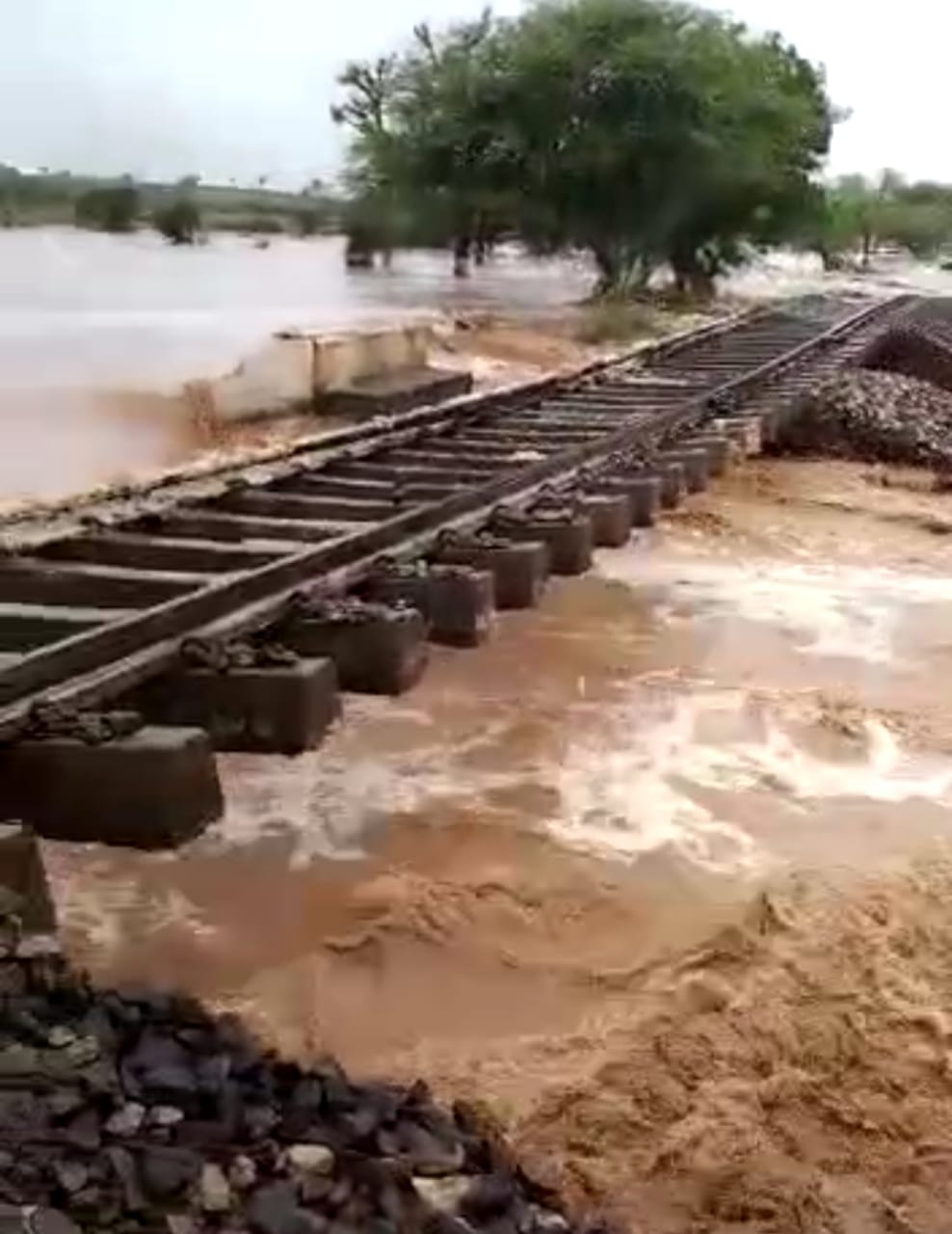 rail-service-disrupted-due-to-soil-erosion-from-the-track-in-heavy-rain