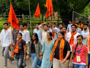 abvp-protest-at-jnvu-central-office