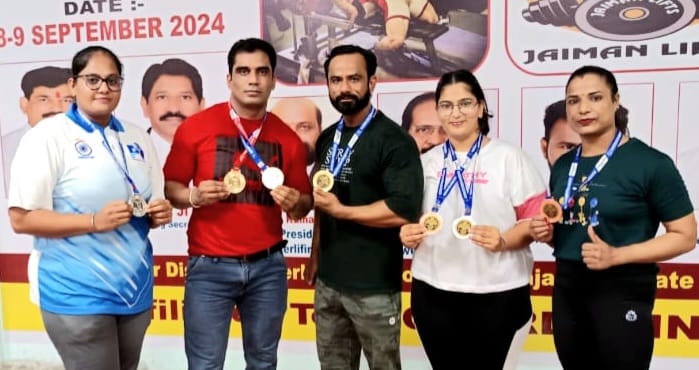 Jodhpur players won 7 medals in bench press power lifting