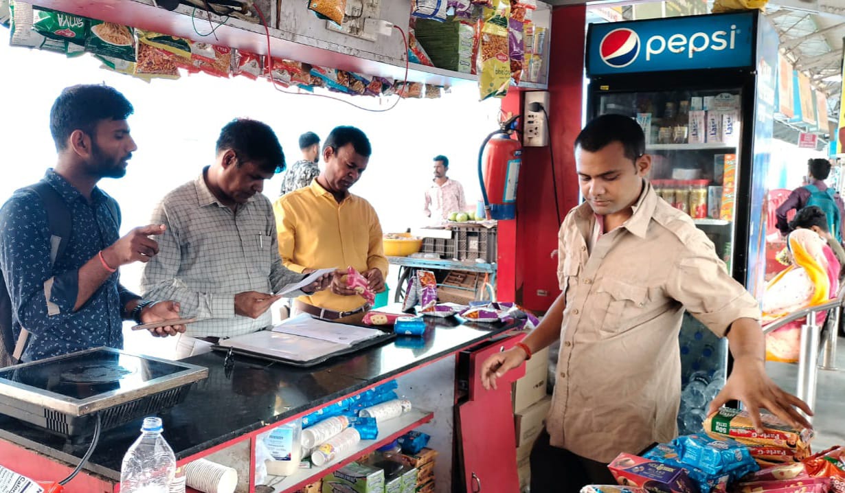 Food stalls located at stations were inspected