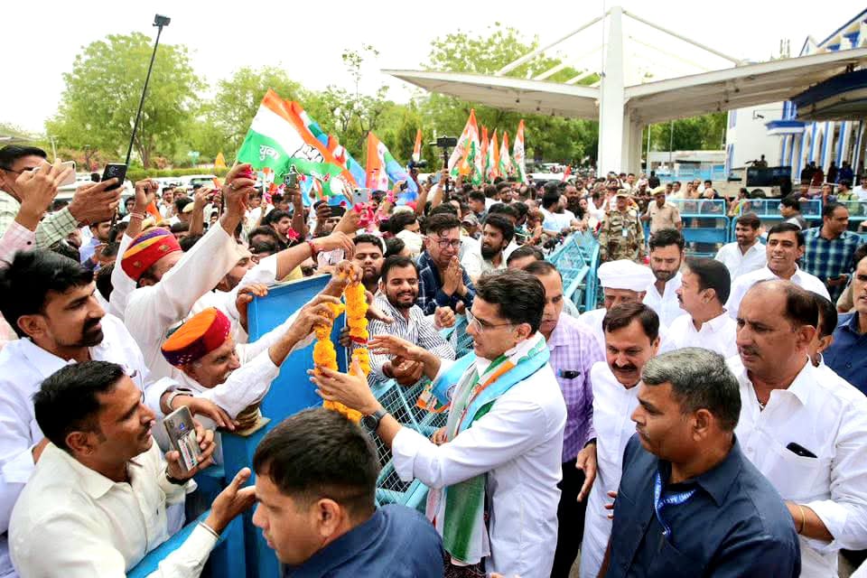 Congress National General Secretary Sachin Pilot received a grand welcome in Jodhpur