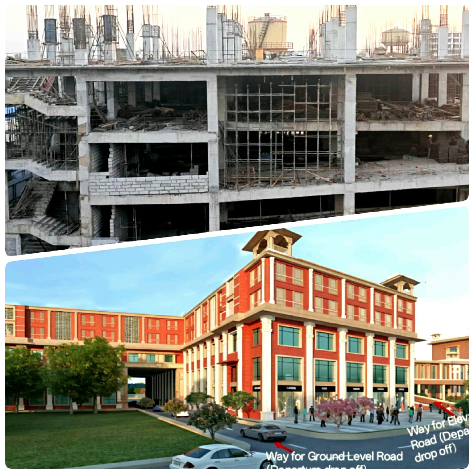 multi-level car parking constructed at the railway station