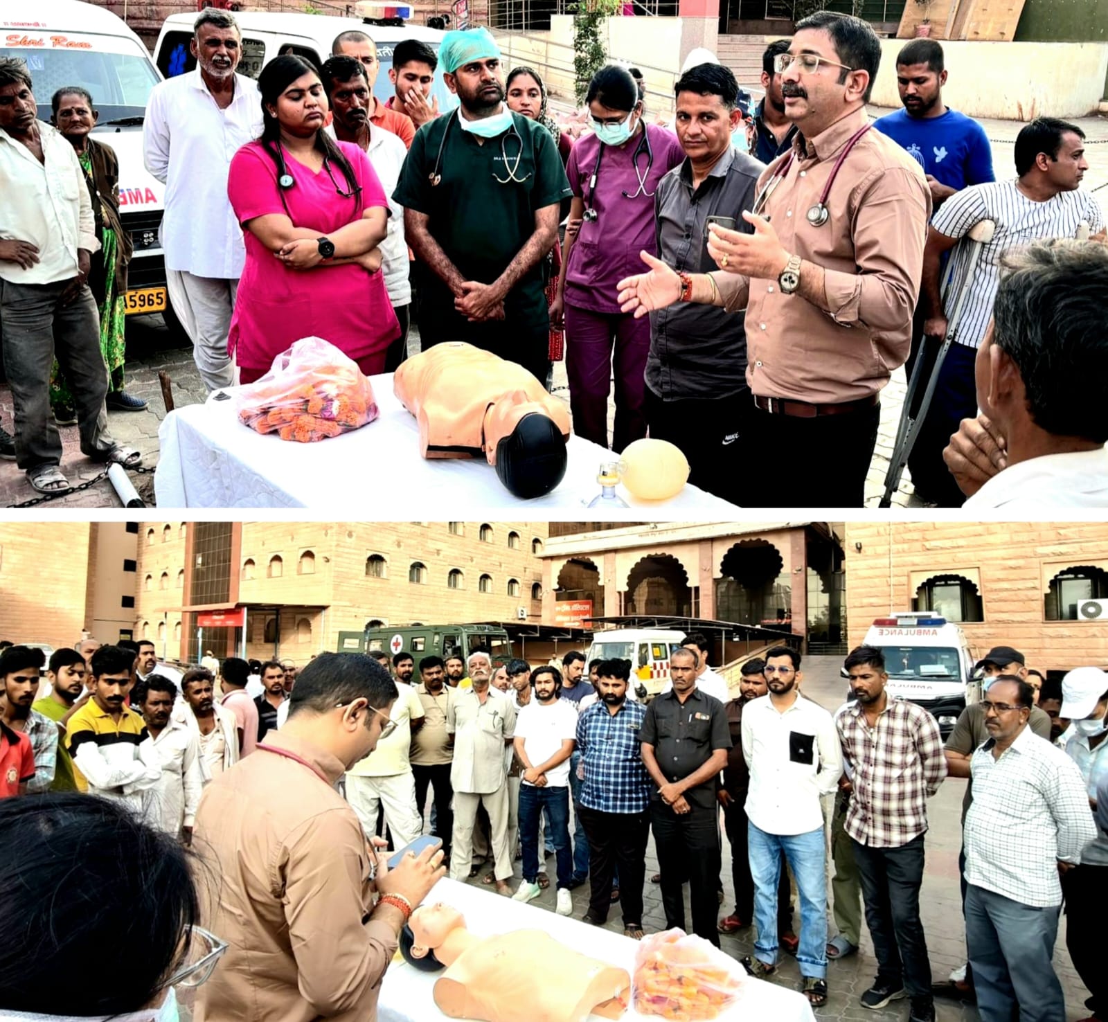 एंबुलेंस स्टाफ को दिया प्रशिक्षण