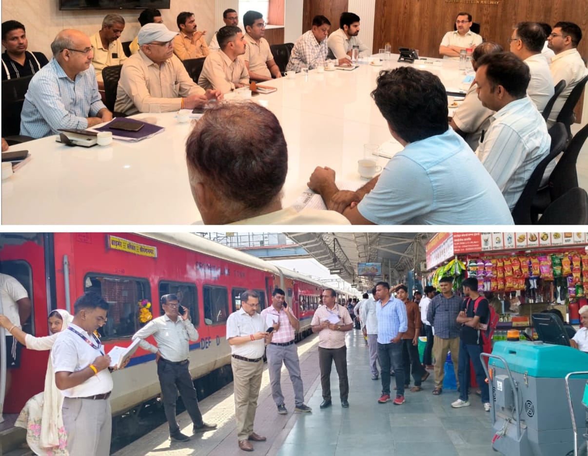 जोधपुर स्टेशन पर डीआरएम का औचक निरीक्षण