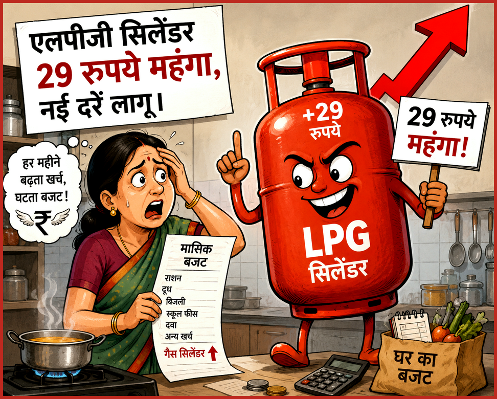 एलपीजी सिलेंडर 29 रुपये महंगा,नई दरें लागू