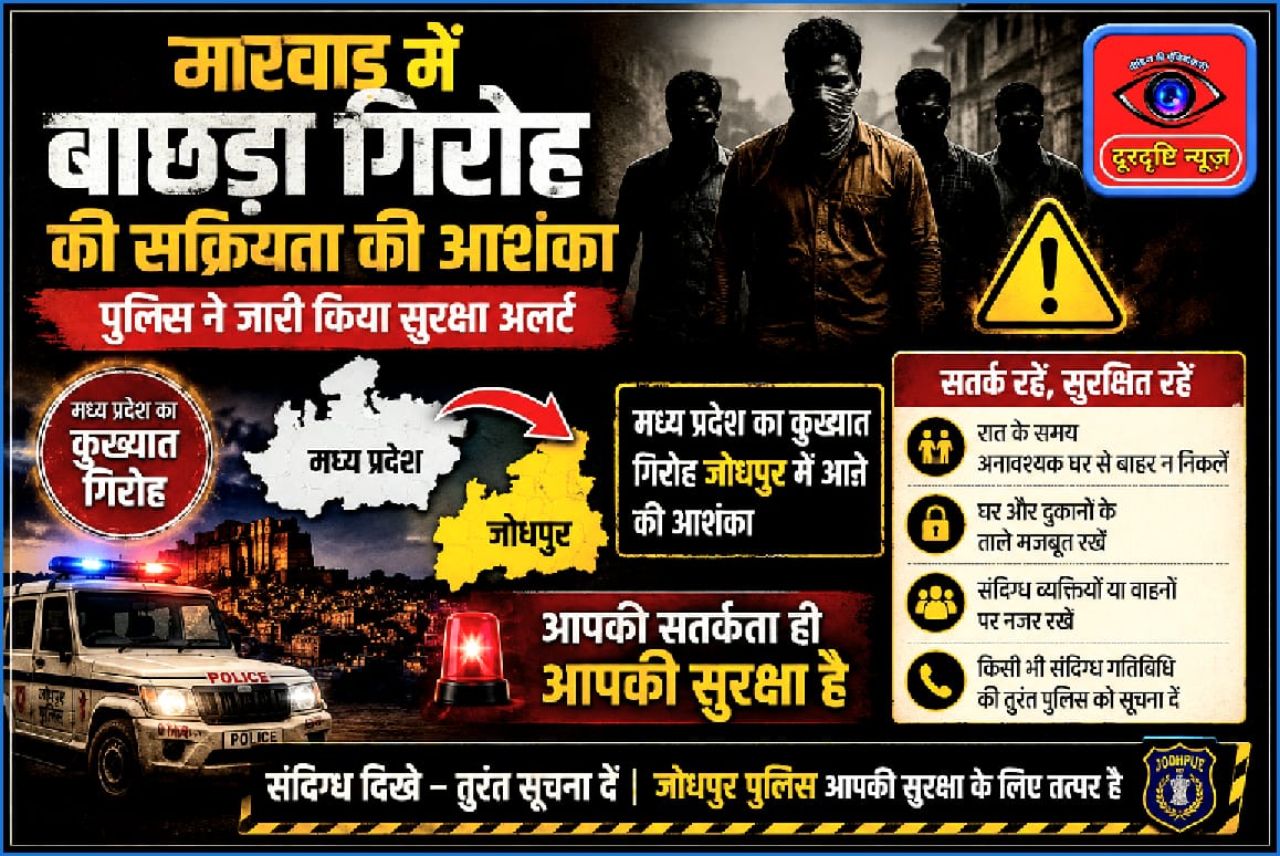 Apprehension of Bachhada gang activity in Marwar: Police issue security alert.