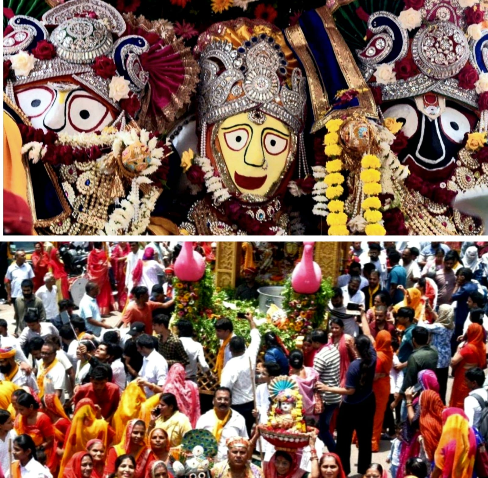 हरिनाम संकीर्तन से गूंजा शहर,भगवान जगन्नाथ की निकाली रथयात्राएं