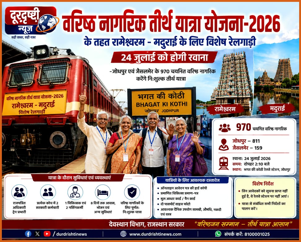 रामेश्वरम-मदुराई के लिए विशेष रेलगाड़ी आज होगी रवाना