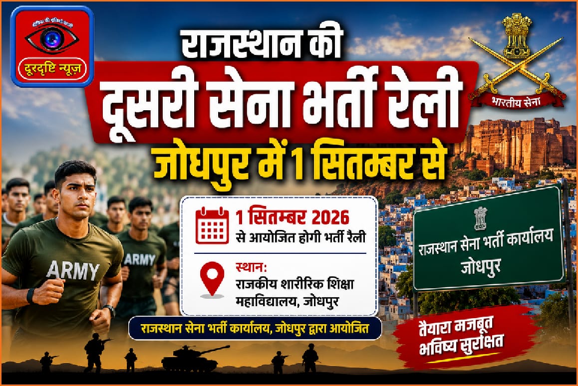 राजस्थान की दूसरी सेना भर्ती रैली जोधपुर में 1 सितम्बर से