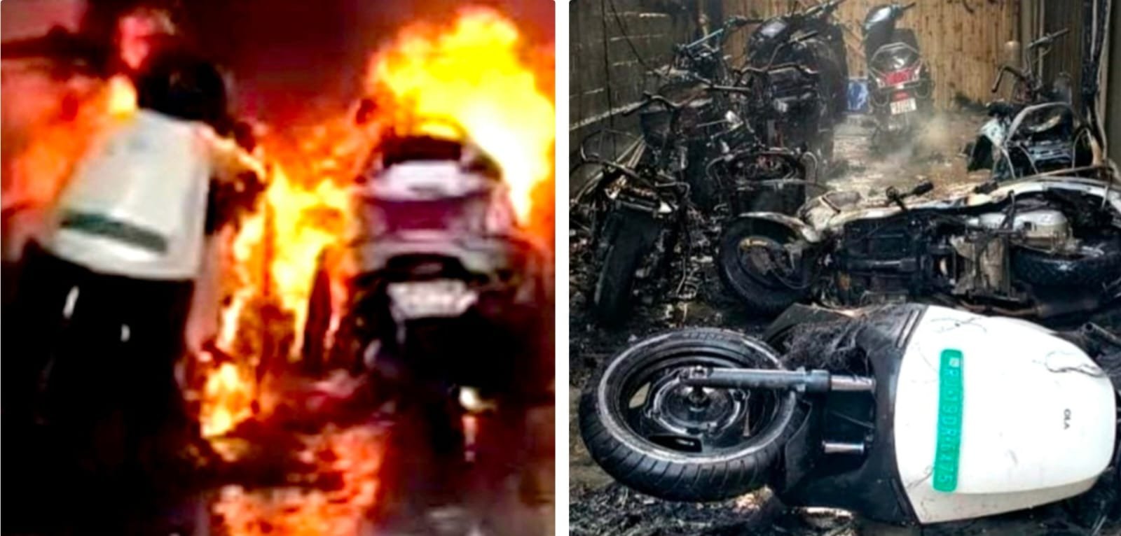 अपार्टमेंट में खड़ी इलेक्ट्रीक मोपेड में लगी आग,पास की गाड़ी भी जलकर नष्ट