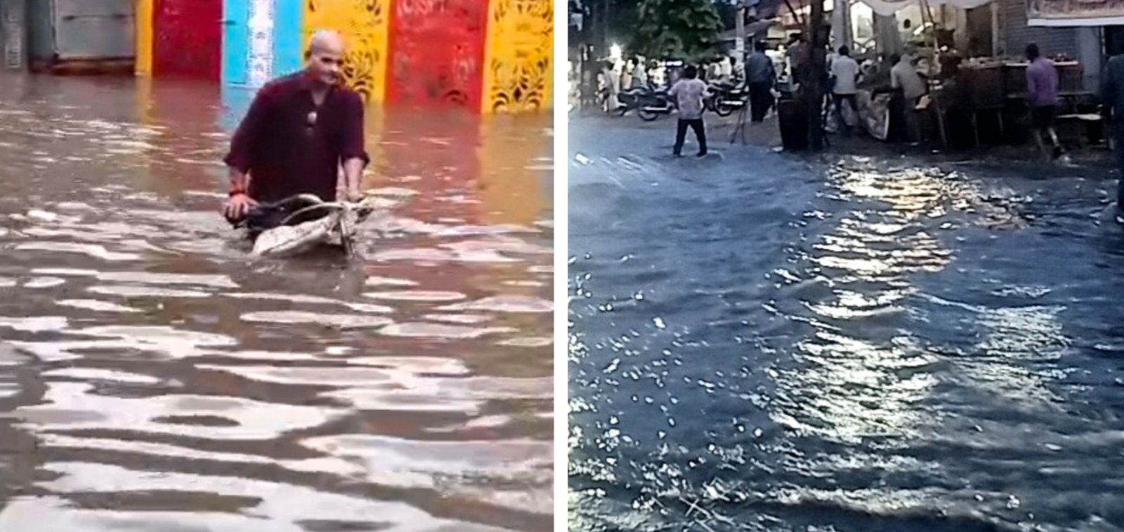 सूर्यनगरी में मूसलाधार बारिश,निचले इलाकों व सड़क पर भरा पानी