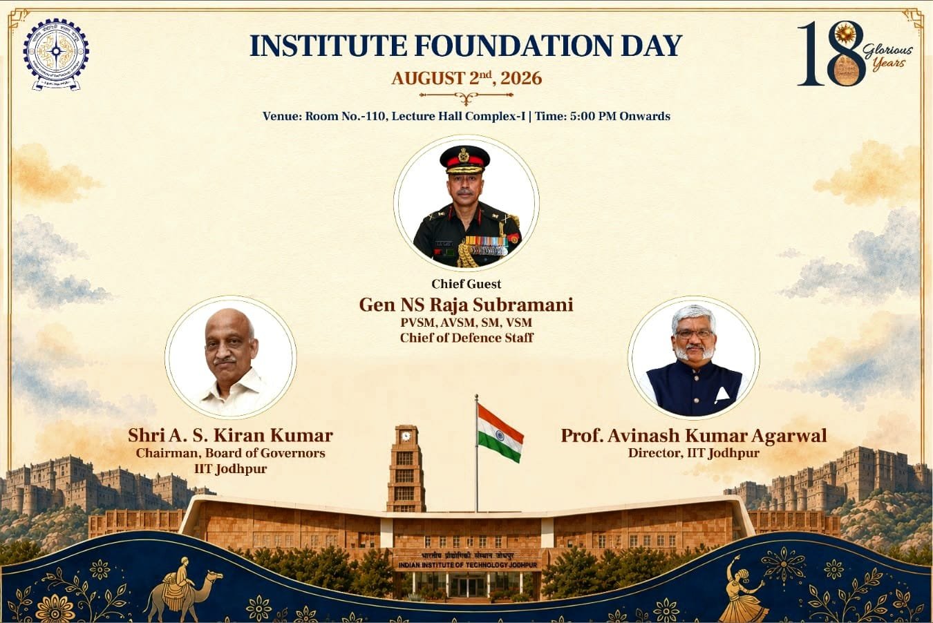 IIT Jodhpur to celebrate its 19th Foundation Day on 2nd