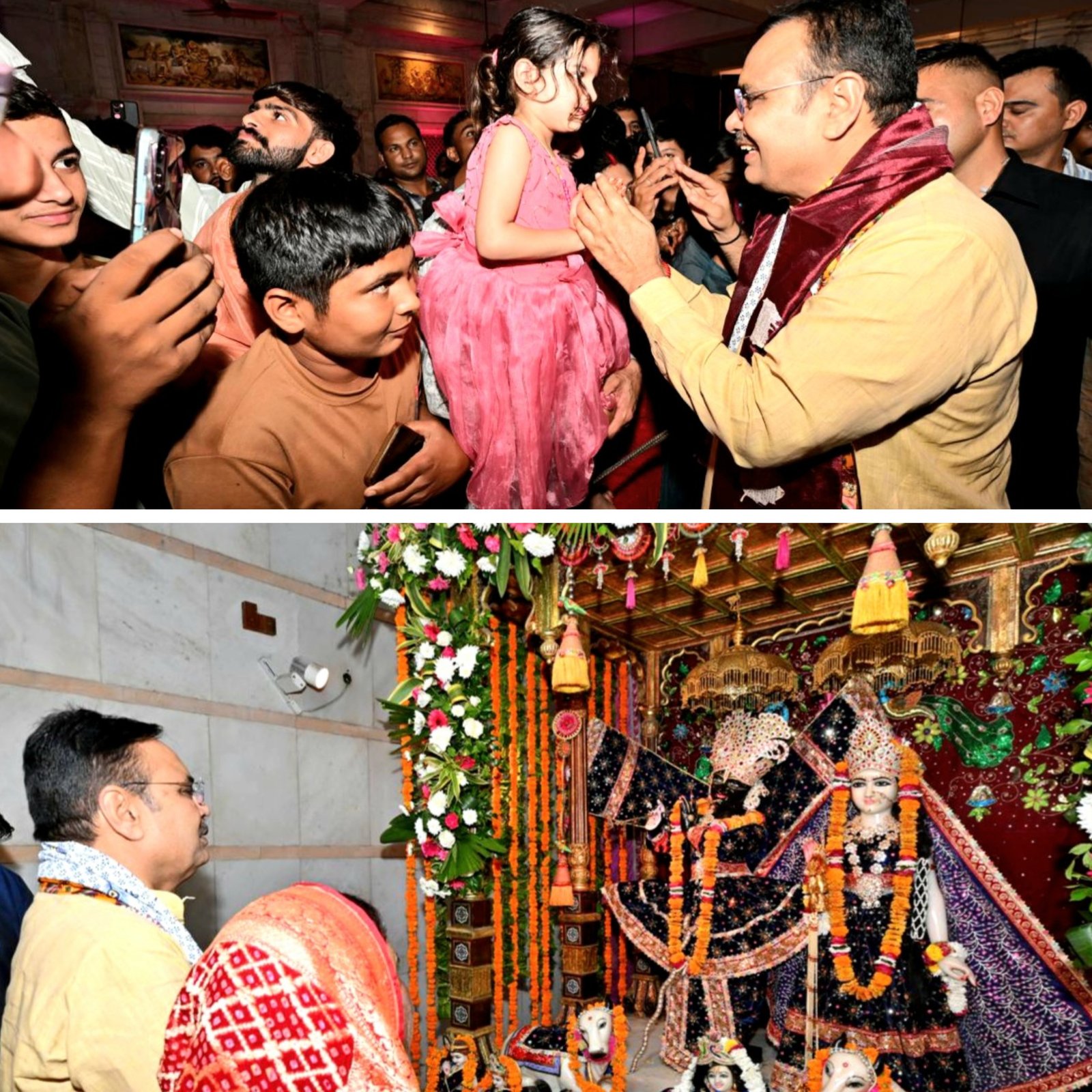 मुख्यमंत्री भजनलाल ने श्रीकृष्ण जन्माष्टमी पर किए मंदिर दर्शन