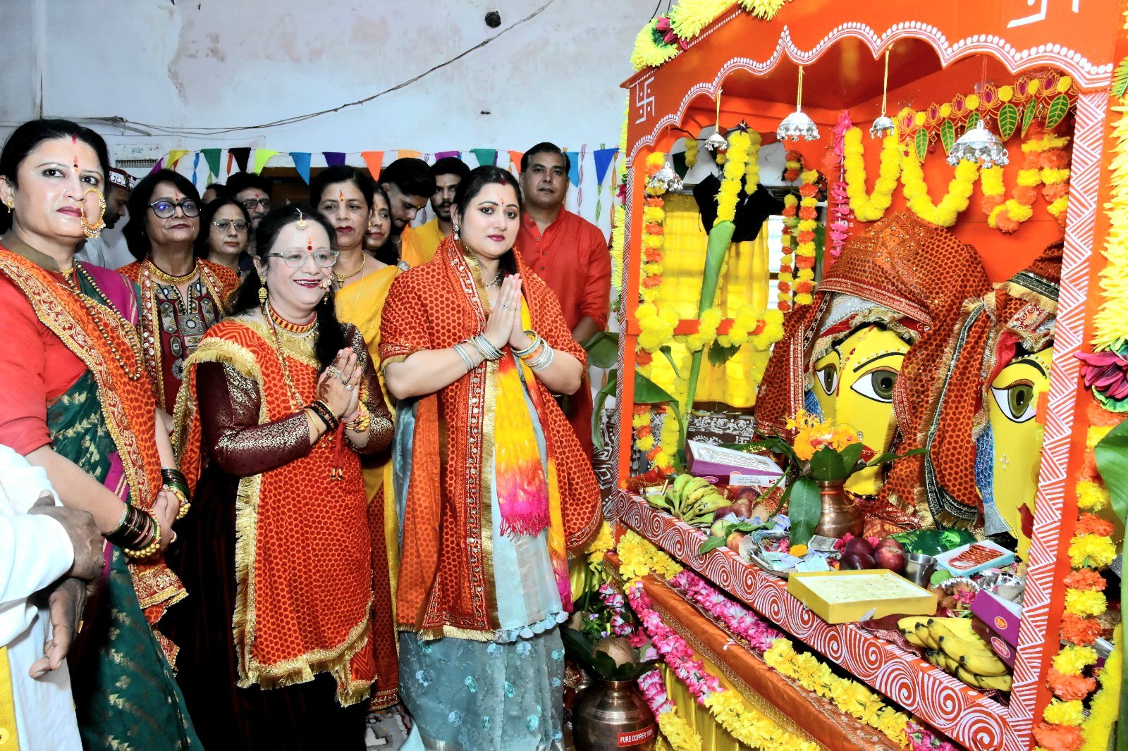 सीताराम मंदिर में माता नन्दा सुनंदा की प्राण प्रतिष्ठा