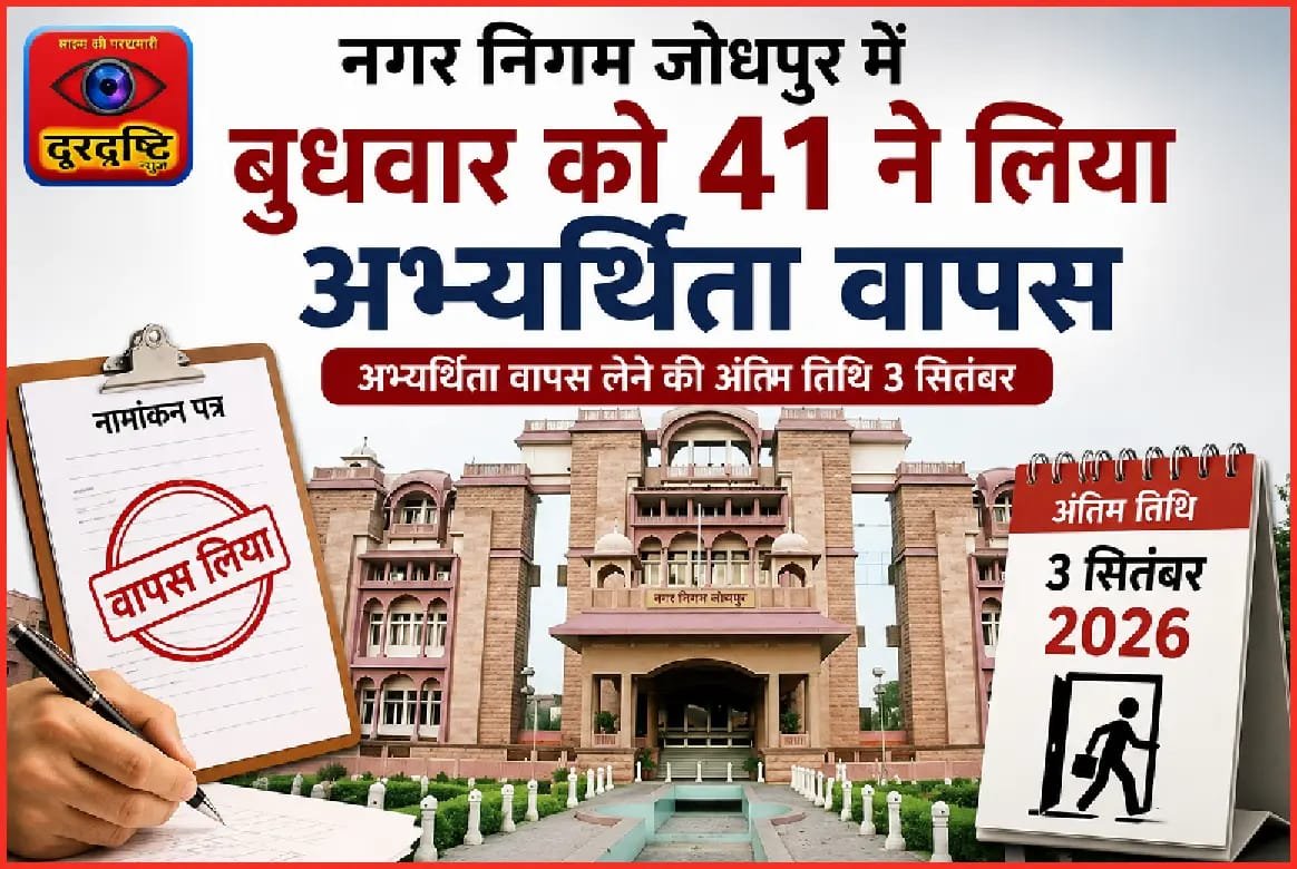 नगर निगम जोधपुर में बुधवार को 41 ने लिया अभ्यर्थिता वापस