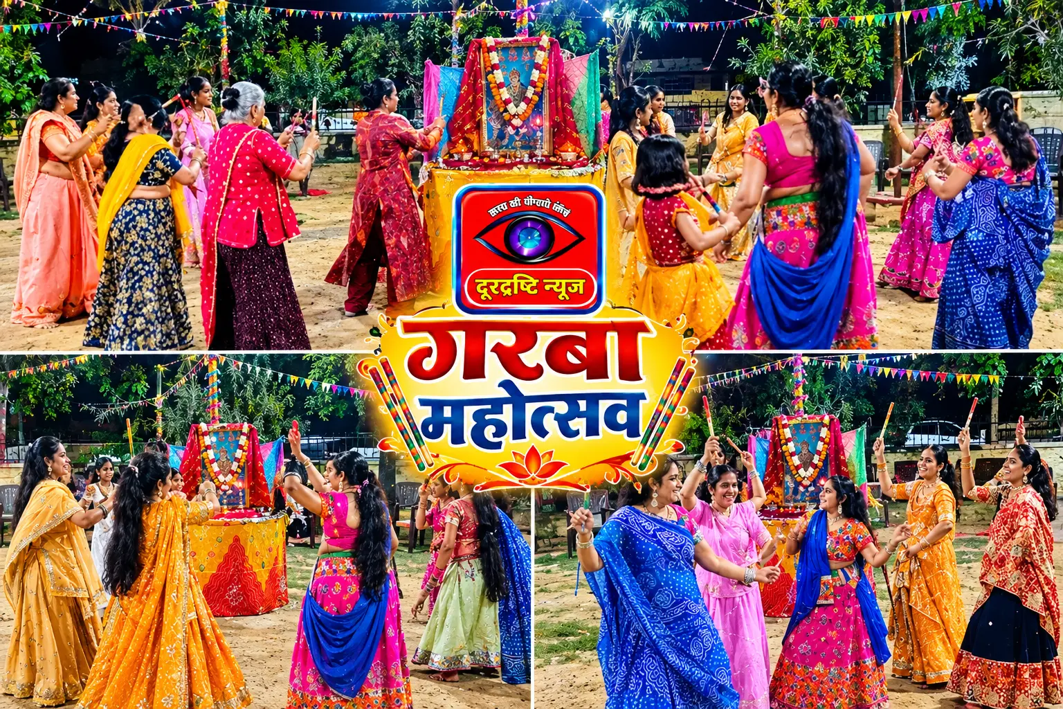 आदर्श नगर में चार दिवसीय डांडिया रास का रंगारंग शुभारंभ