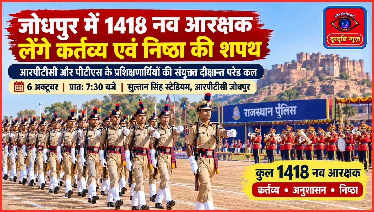 जोधपुर में 1418 नव आरक्षक लेंगे कर्तव्य एवं निष्ठा की शपथ